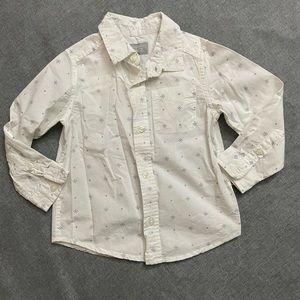 Children’s Place 3T Snowflake Shirt White and Blue